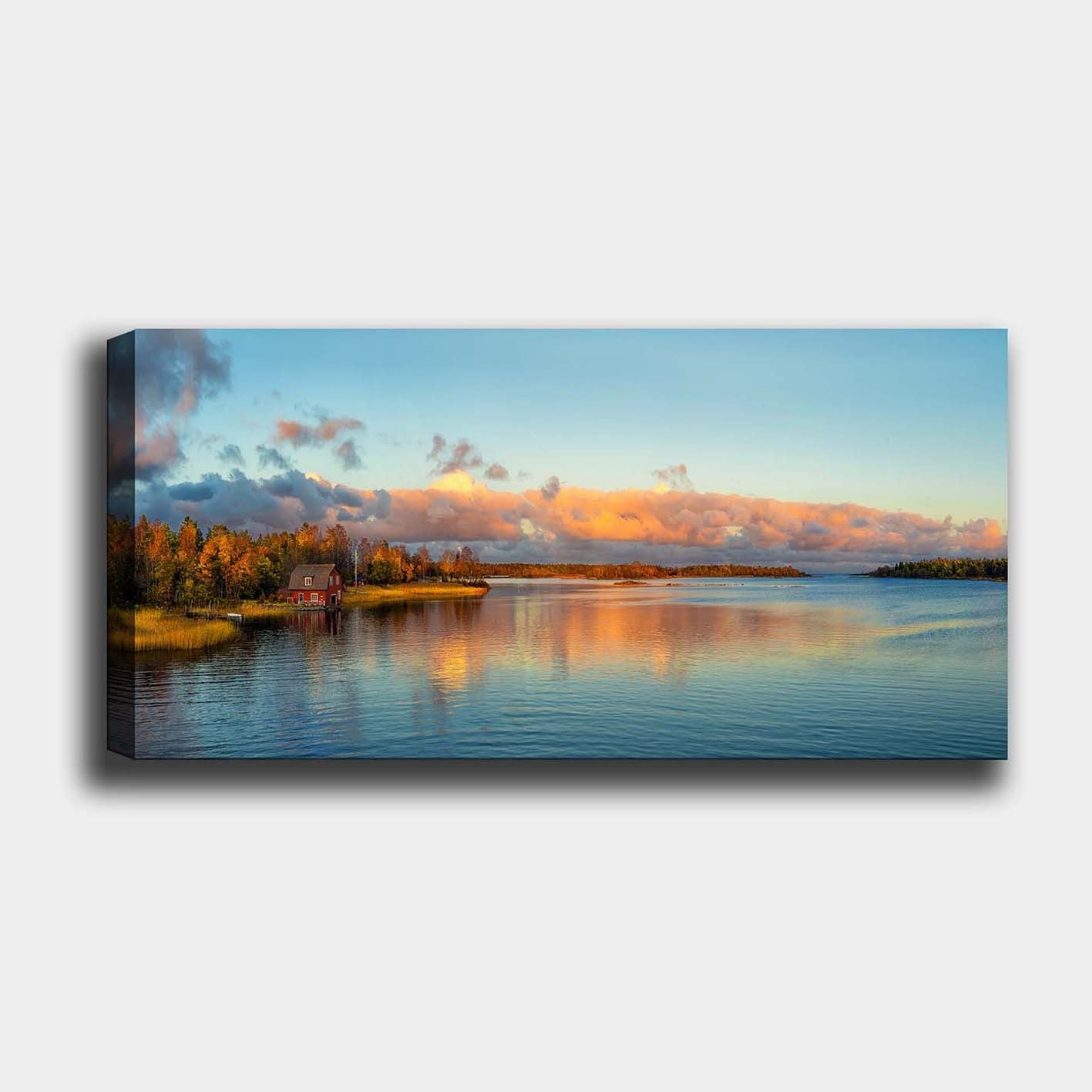 Quadro em Tela 100% Canvas Multicolor 50x120 cm com Moldura de Madeira 3 cm