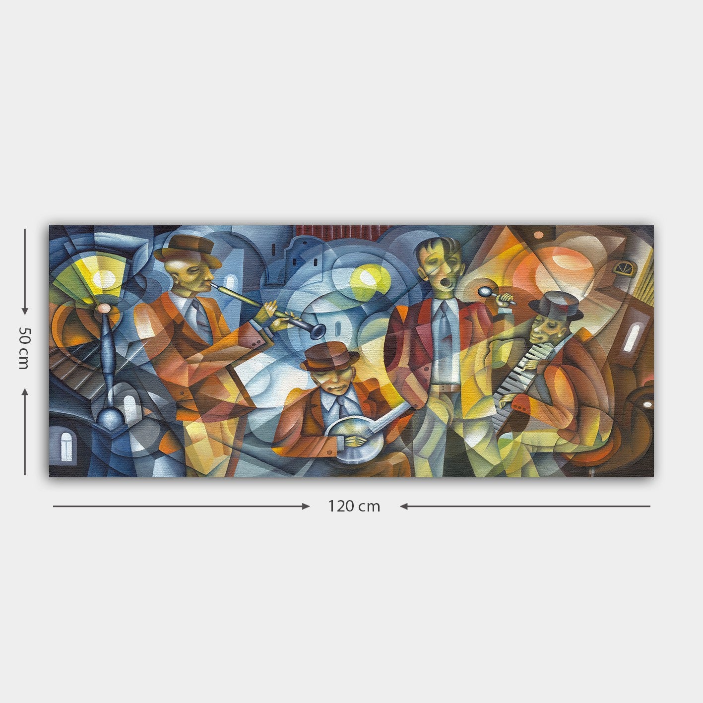 Quadro em Tela Decorativa Multicolor 50x120 cm – 100% Canvas, Moldura de Madeira 3 cm