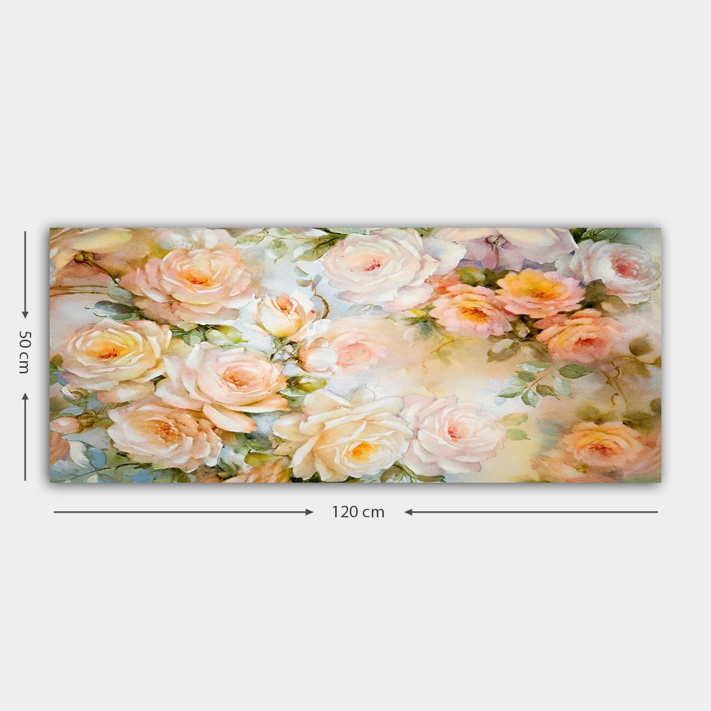 Quadro em Tela Multicolorido 50x120 cm com Moldura de Madeira (3 cm) – 100% Canvas