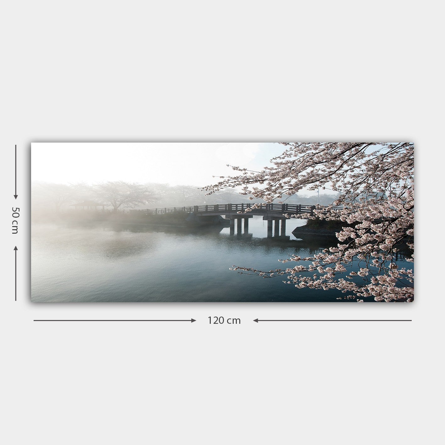 Tela Decorativa em 100% Canvas, Multicolor, com Moldura de Madeira (3 cm) – 50 x 120 cm