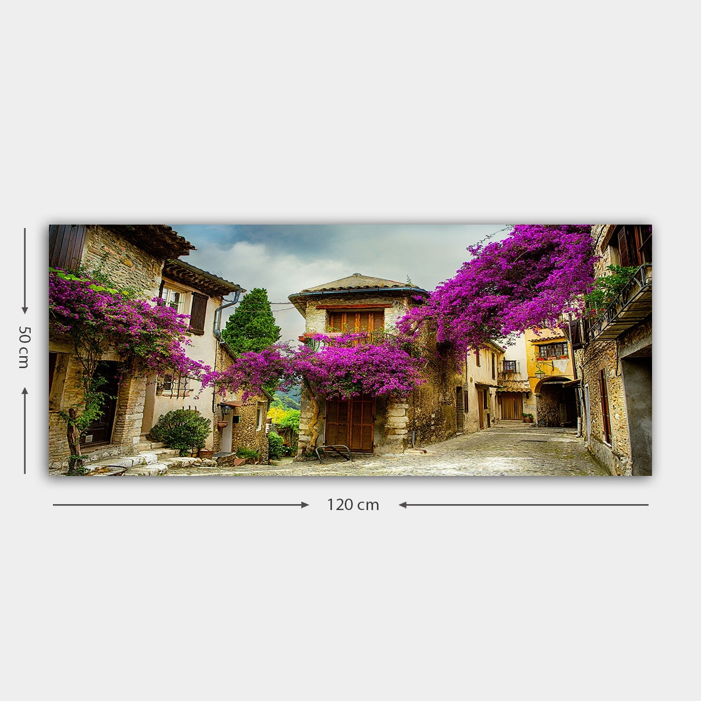 Tela Decorativa em Canvas 100% Multicolor com Moldura de Madeira (3 cm) – 50 x 120 cm