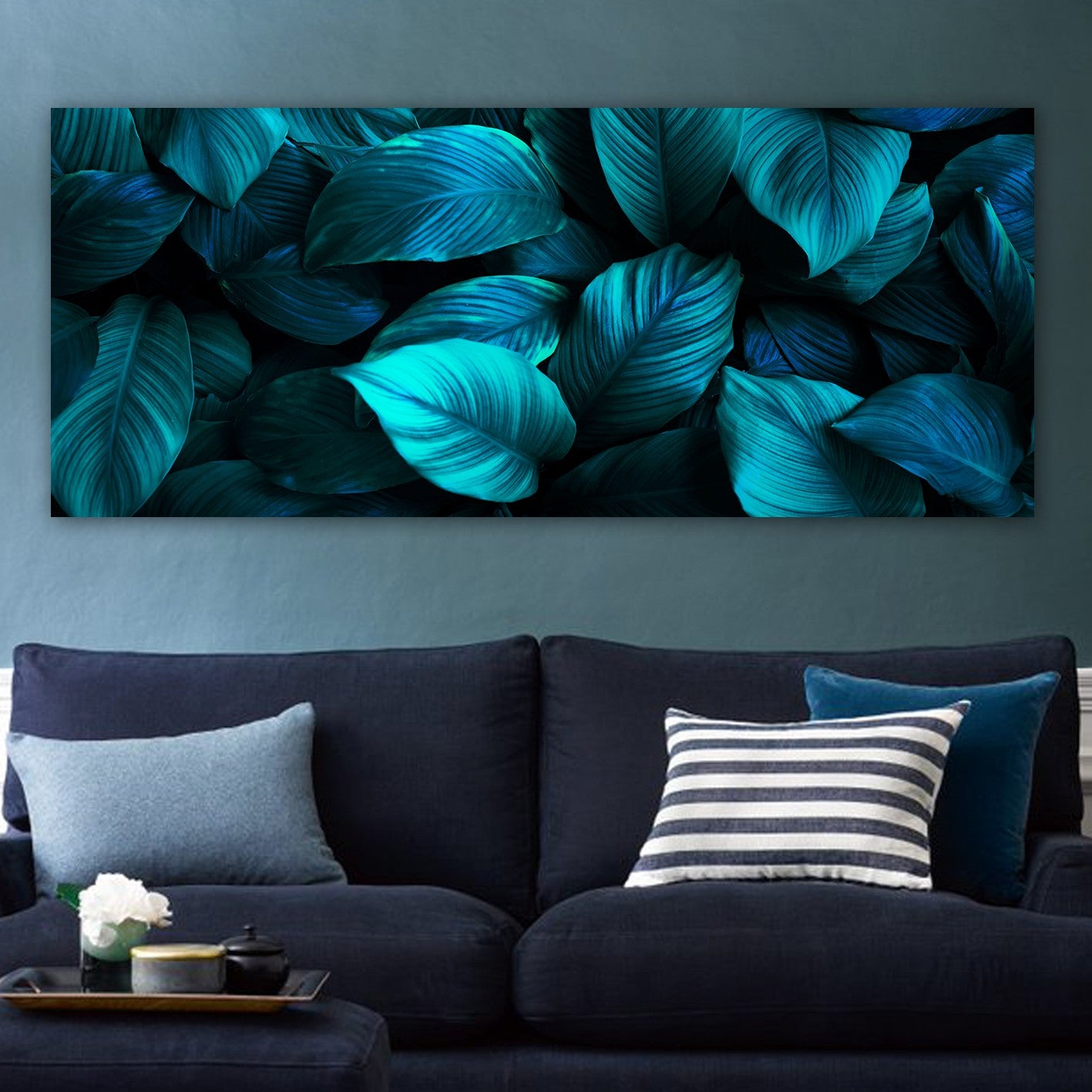 Quadro em Tela Decorativa Multicolor 50x120 cm – Canvas 100% com Moldura de Madeira 3 cm