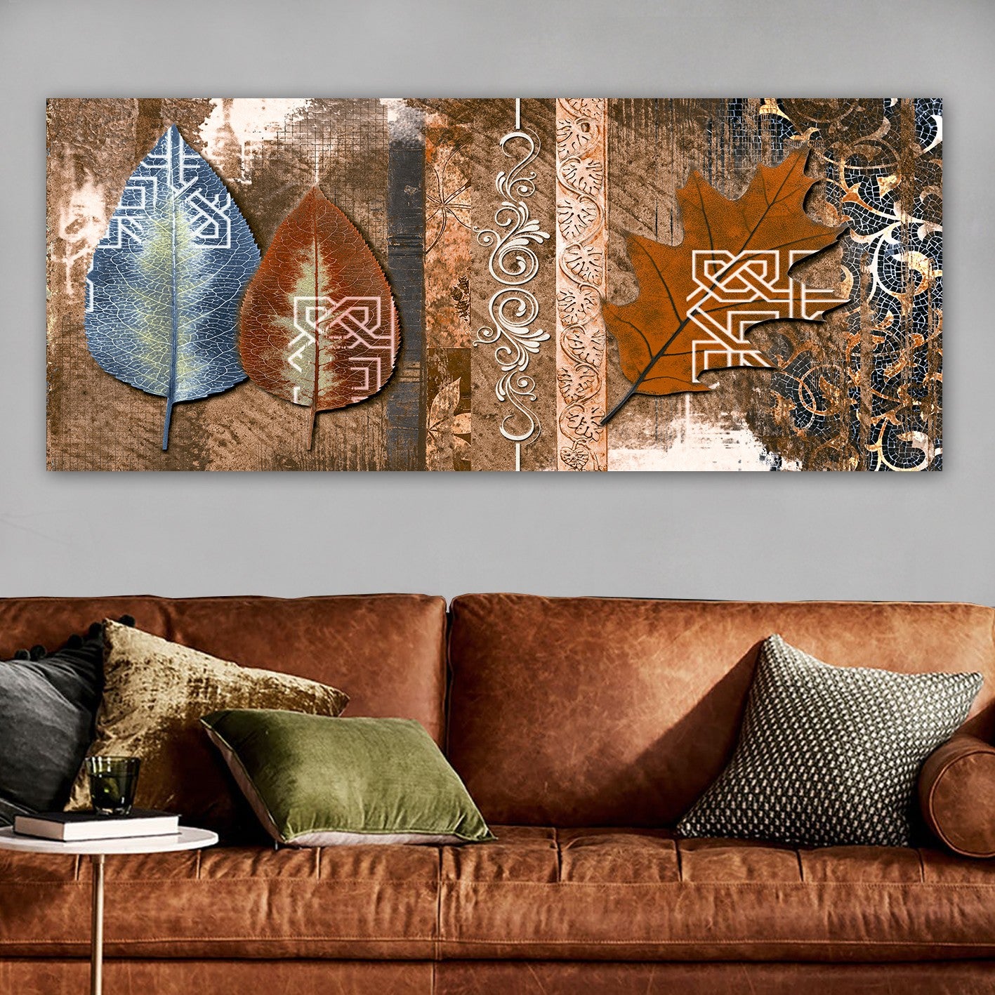 Tela Decorativa Multicolor 50x120 cm – 100% Canvas com Moldura de Madeira (3 cm)