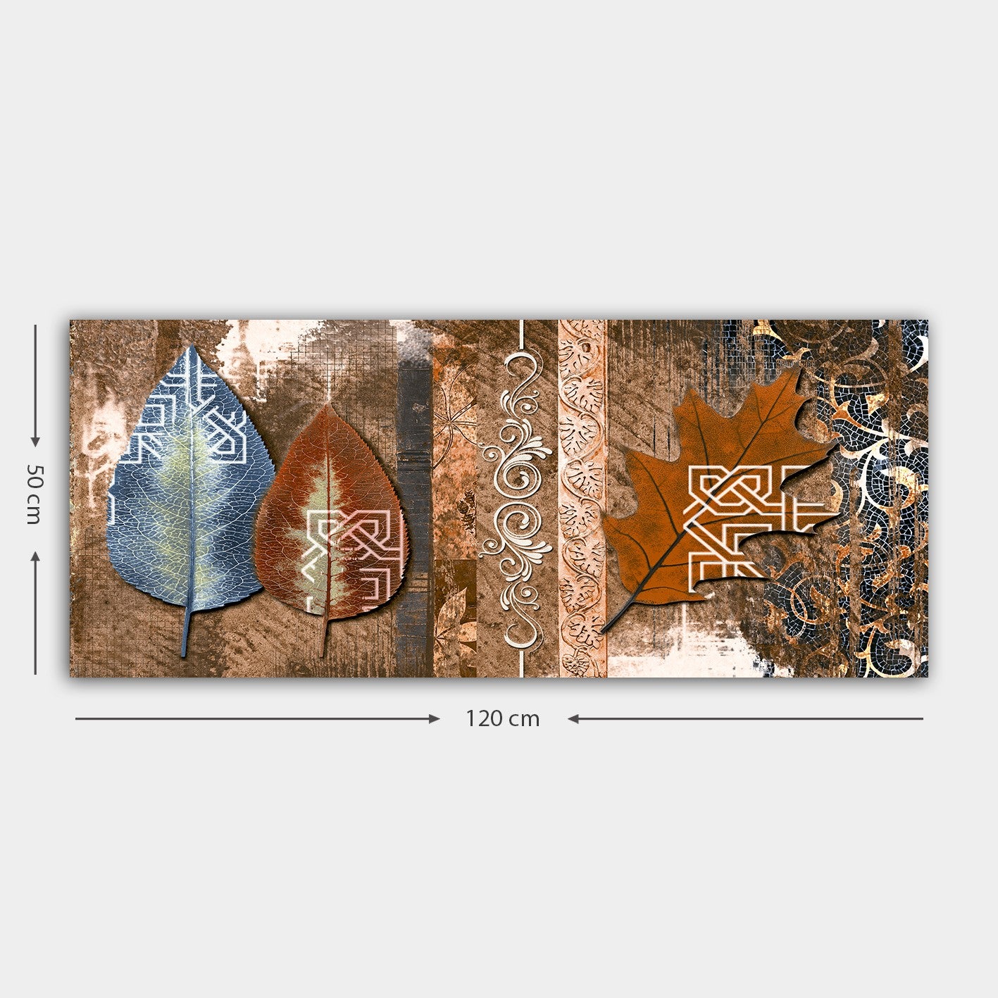 Tela Decorativa Multicolor 50x120 cm – 100% Canvas com Moldura de Madeira (3 cm)