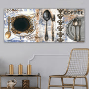 Quadro em Tela Decorativa Multicolor 50x120 cm com Moldura de Madeira 3 cm