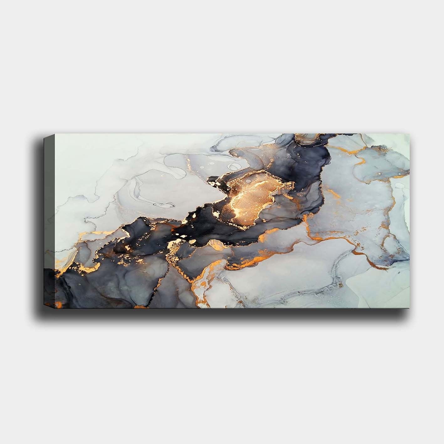 Impressionante pintura decorativa em tela, 50 x 120 cm | 100% tela, moldura de madeira com 3 cm de espessura | Perfeito para amantes de decoração e arte, obra de arte anônima exclusiva