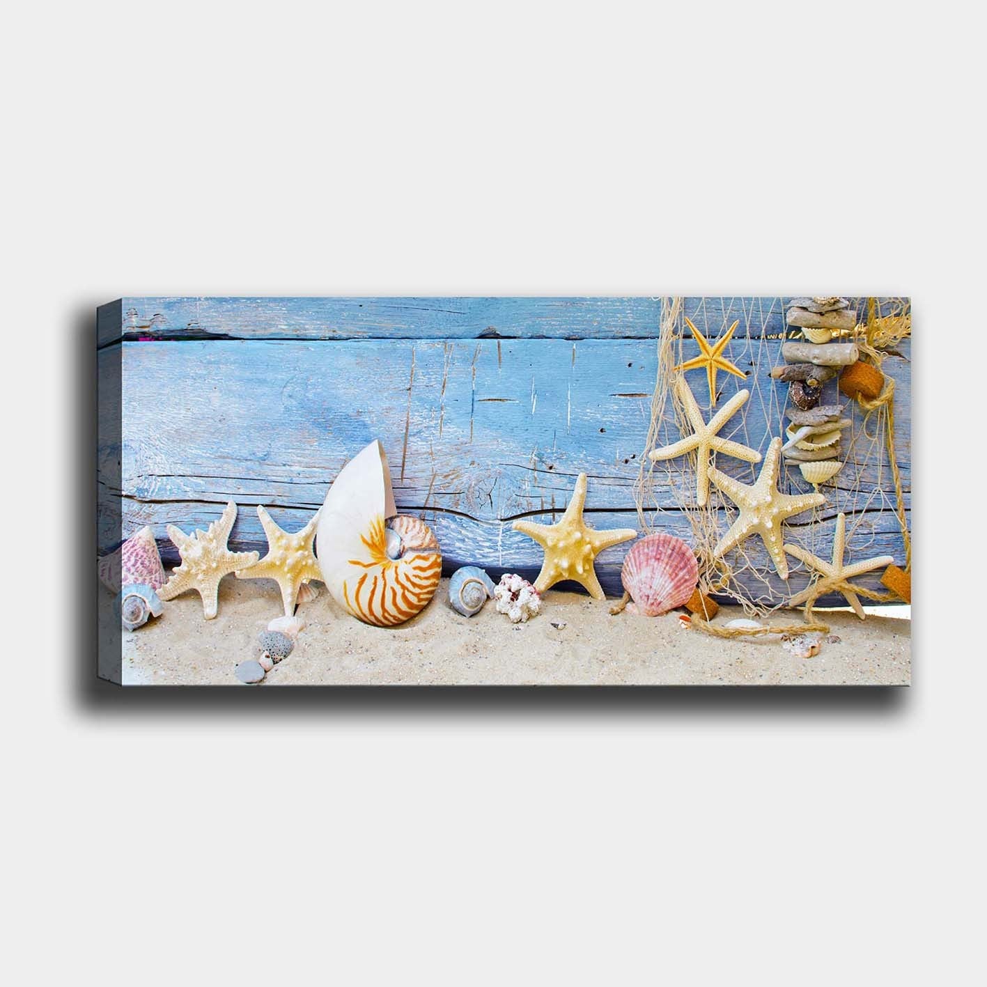 Quadro Decorativo em Tela Canvas Multicolor 50x120 cm com Moldura de Madeira (3 cm)