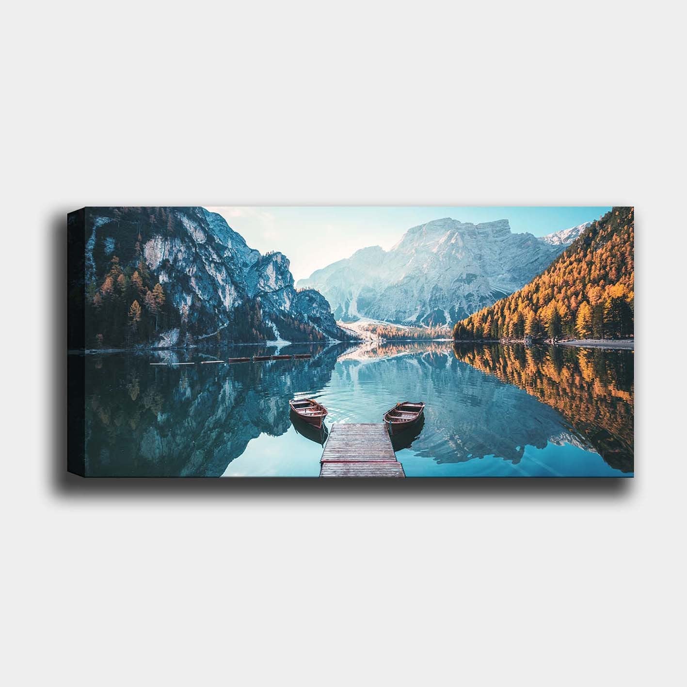 Quadro Decorativo em Tela Multicolor 50 x 120 cm com Moldura de Madeira (3 cm)