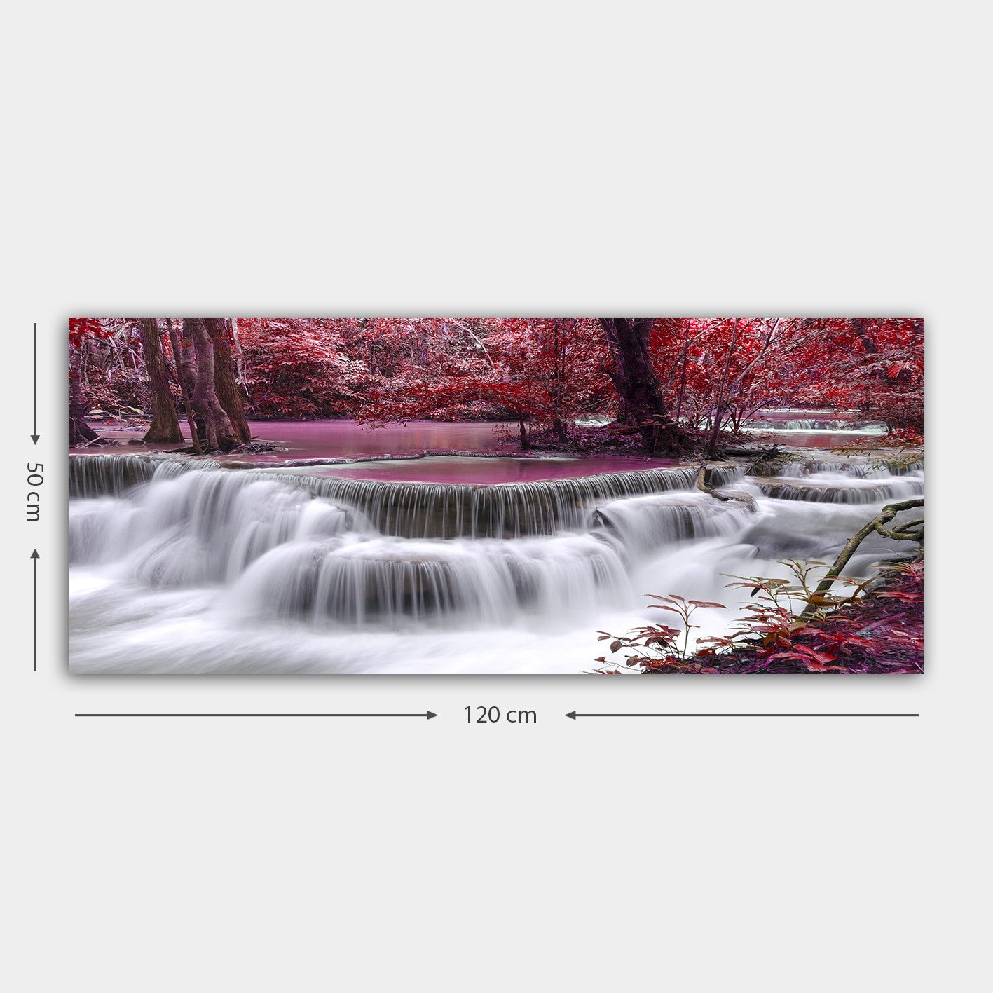 Quadro em Canvas 100% Multicolor 50x120 cm com Moldura de Madeira (3 cm)