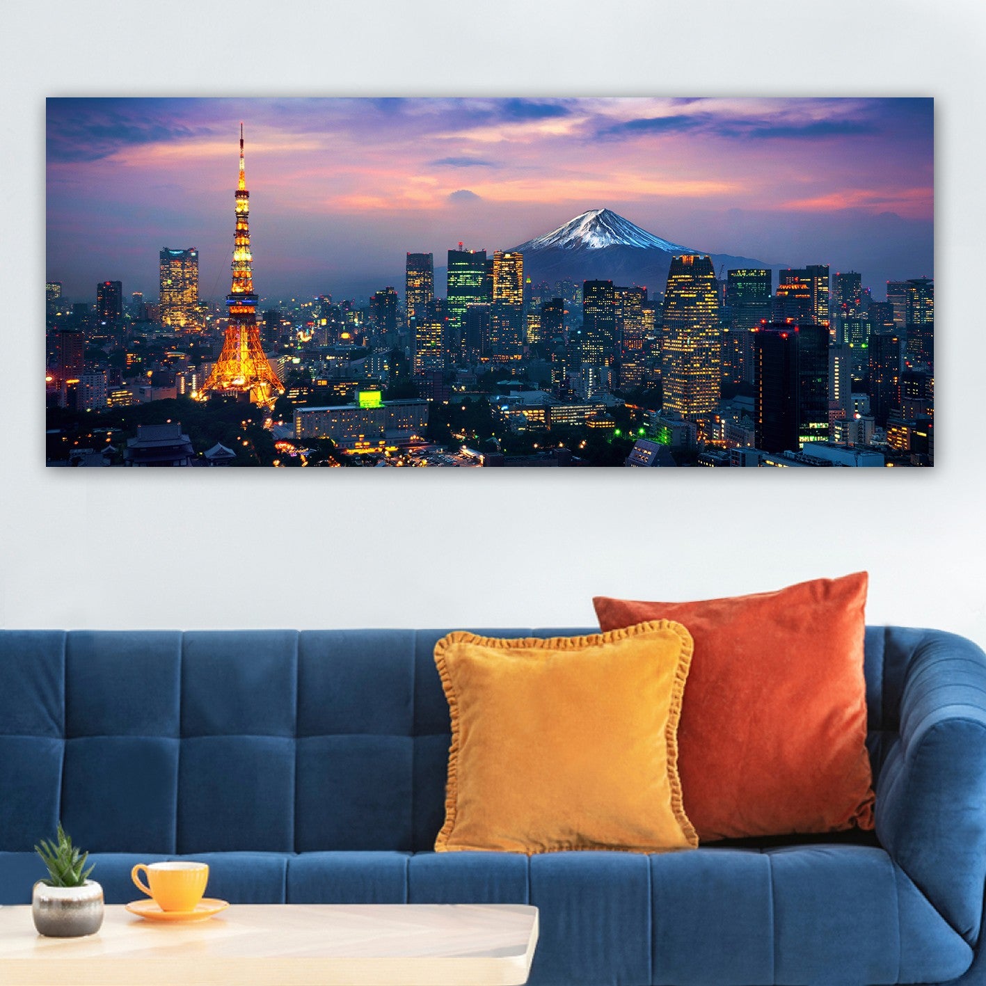 Tela Decorativa em Canvas Multicolor 50x120 cm com Moldura de Madeira (3 cm)