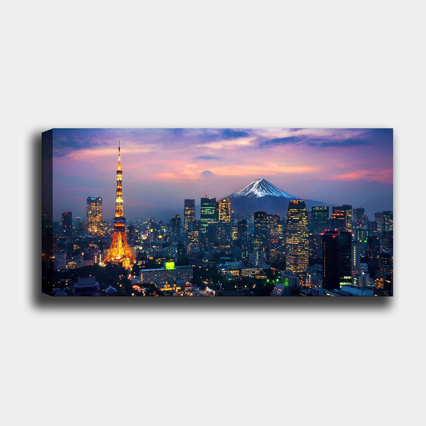 Tela Decorativa em Canvas Multicolor 50x120 cm com Moldura de Madeira (3 cm)