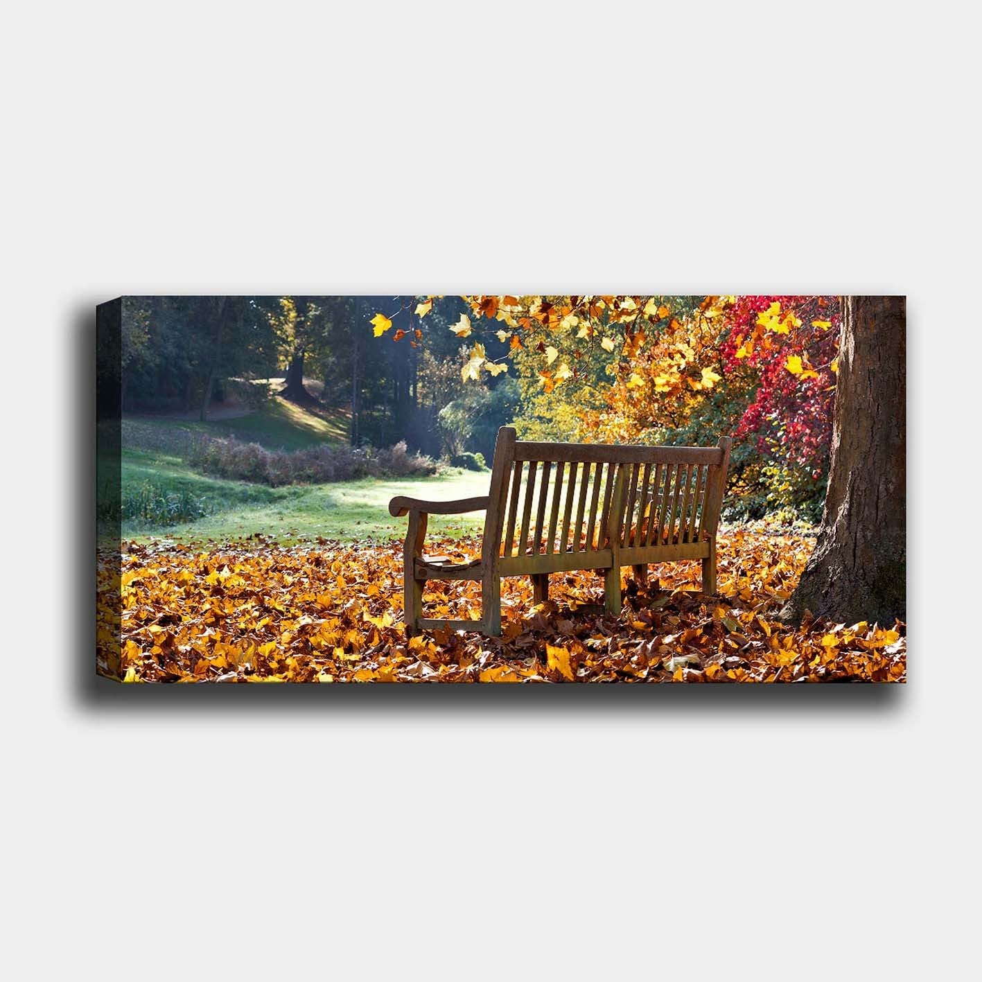 Tela Decorativa em Canvas Multicolor 50 x 120 cm com Moldura de Madeira 3 cm