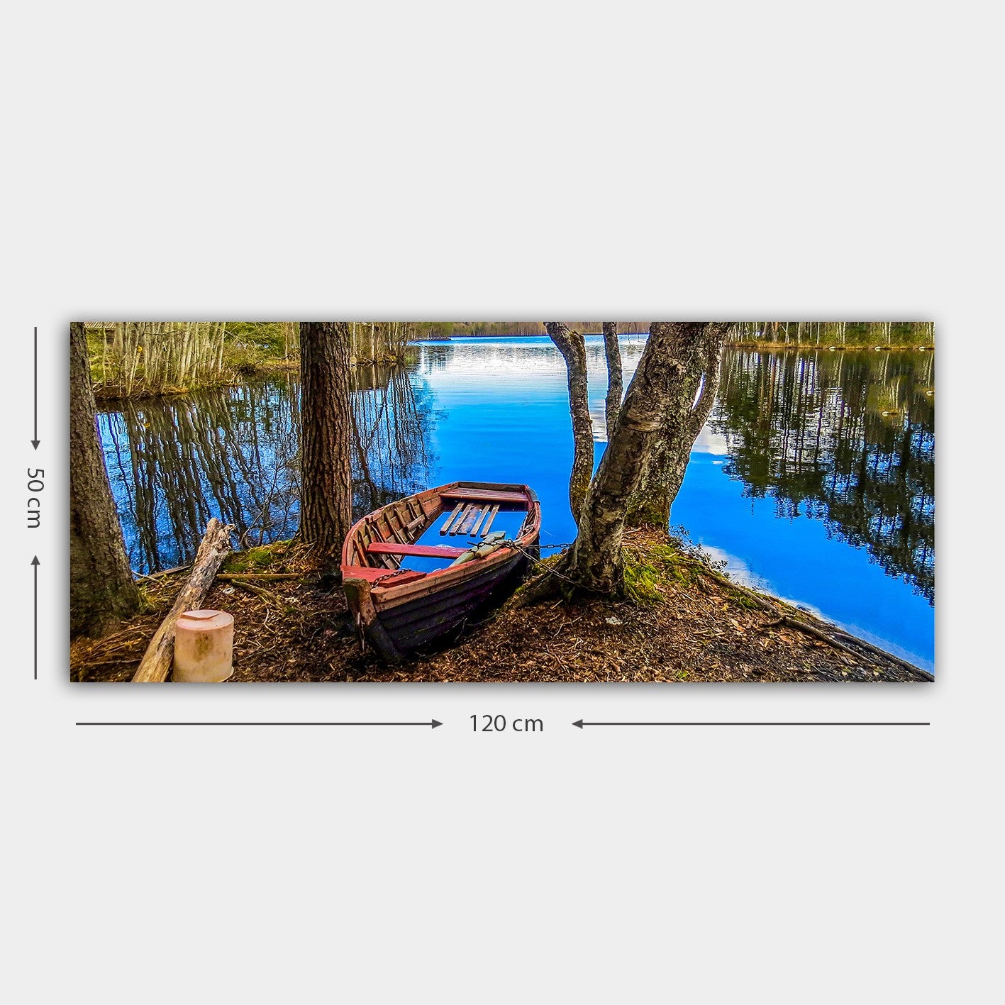 Quadro em Tela Decorativo Multicolor 50x120 cm com Moldura de Madeira (3 cm) – YTY1526935349_50120