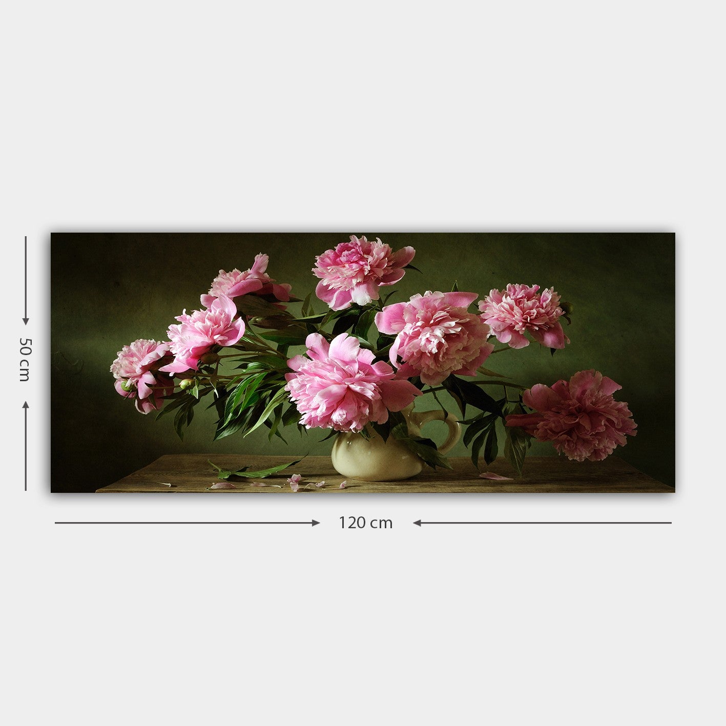 Tela Decorativa em Canvas Multicolor com Moldura de Madeira 3 cm – 50 x 120 cm