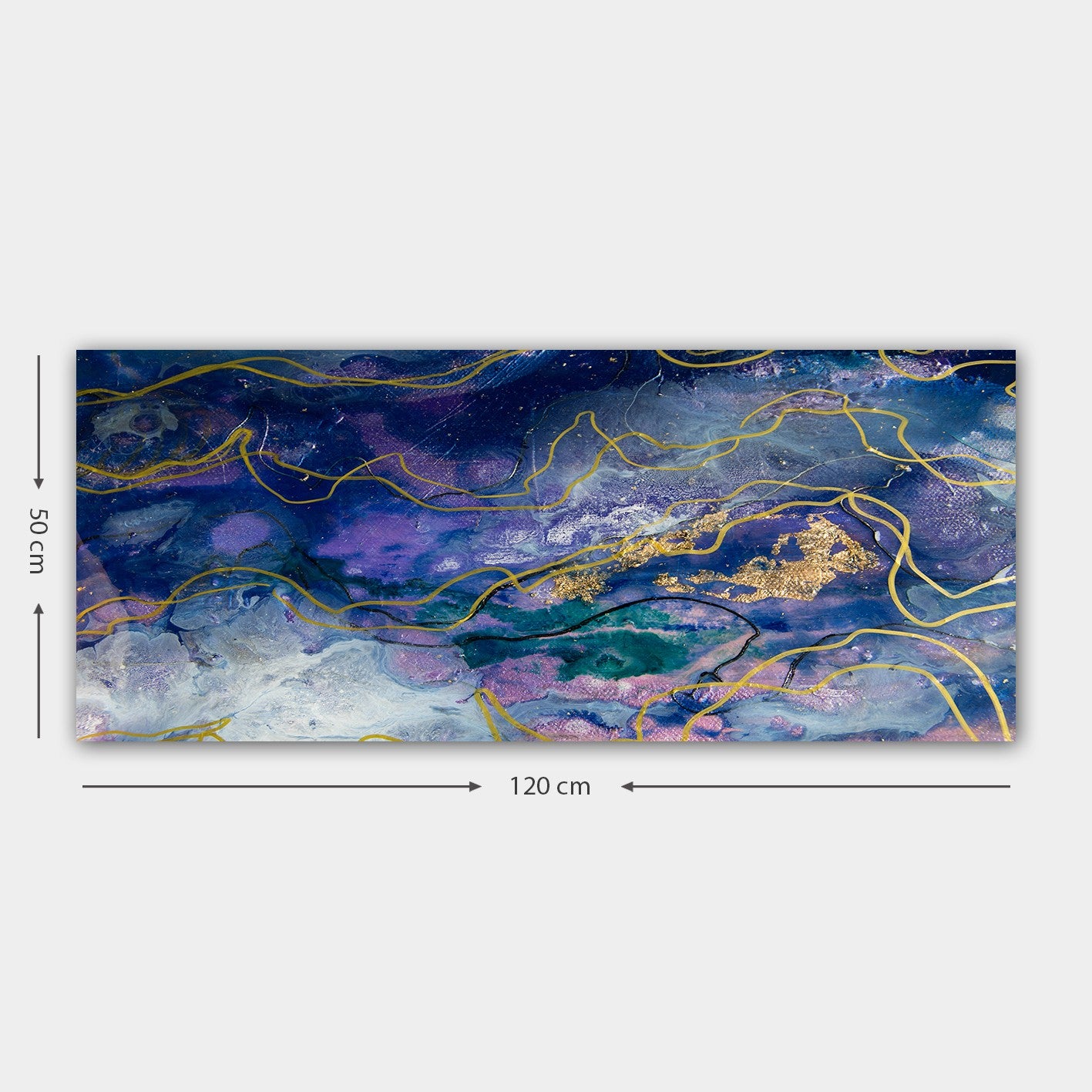 Tela Decorativa Multicolor 50x120 cm – 100% Canvas com Moldura de Madeira (3 cm)