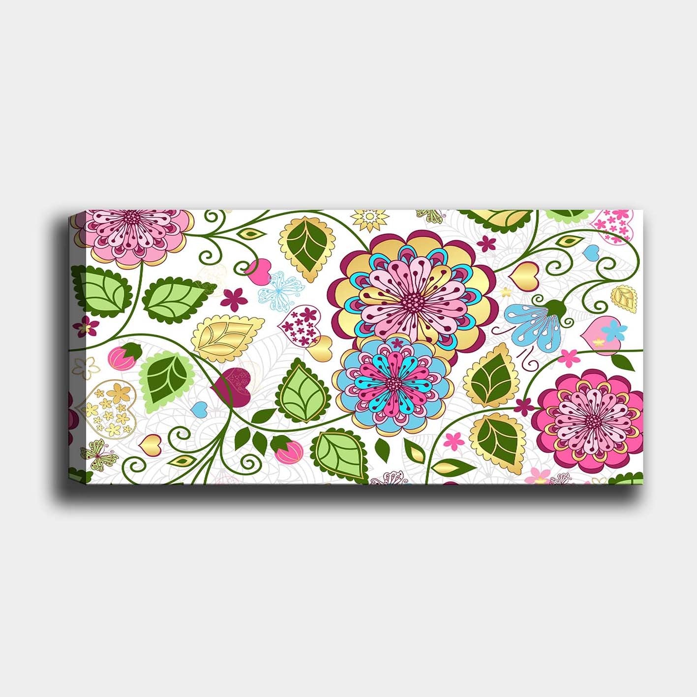 Tela Decorativa Multicolor em 100% Canvas com Moldura de Madeira (3 cm) – 50 x 120 cm