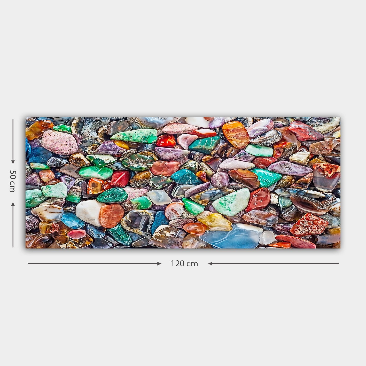 Quadro em Tela Canvas Multicolor com Moldura de Madeira (3 cm) – 50 x 120 cm