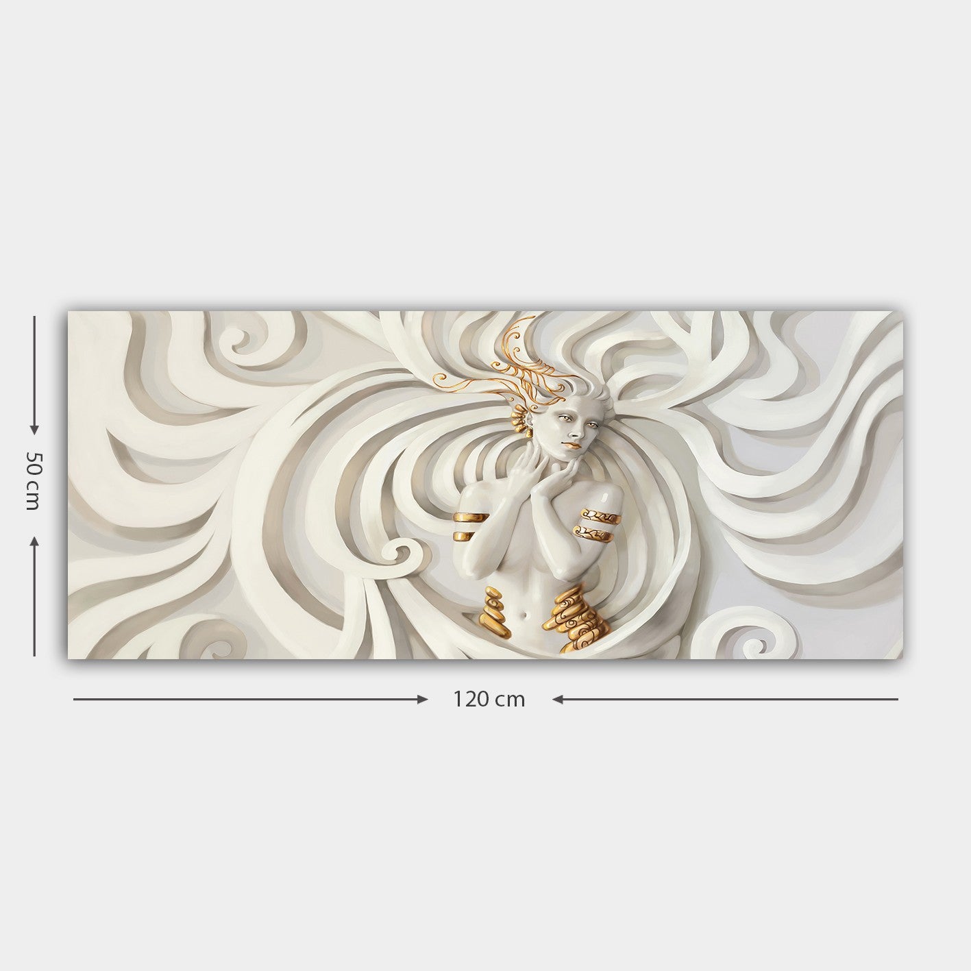 Tela Decorativa Multicolor 50x120 cm em Canvas 100% com Moldura de Madeira 3 cm – YTY161585909_50120