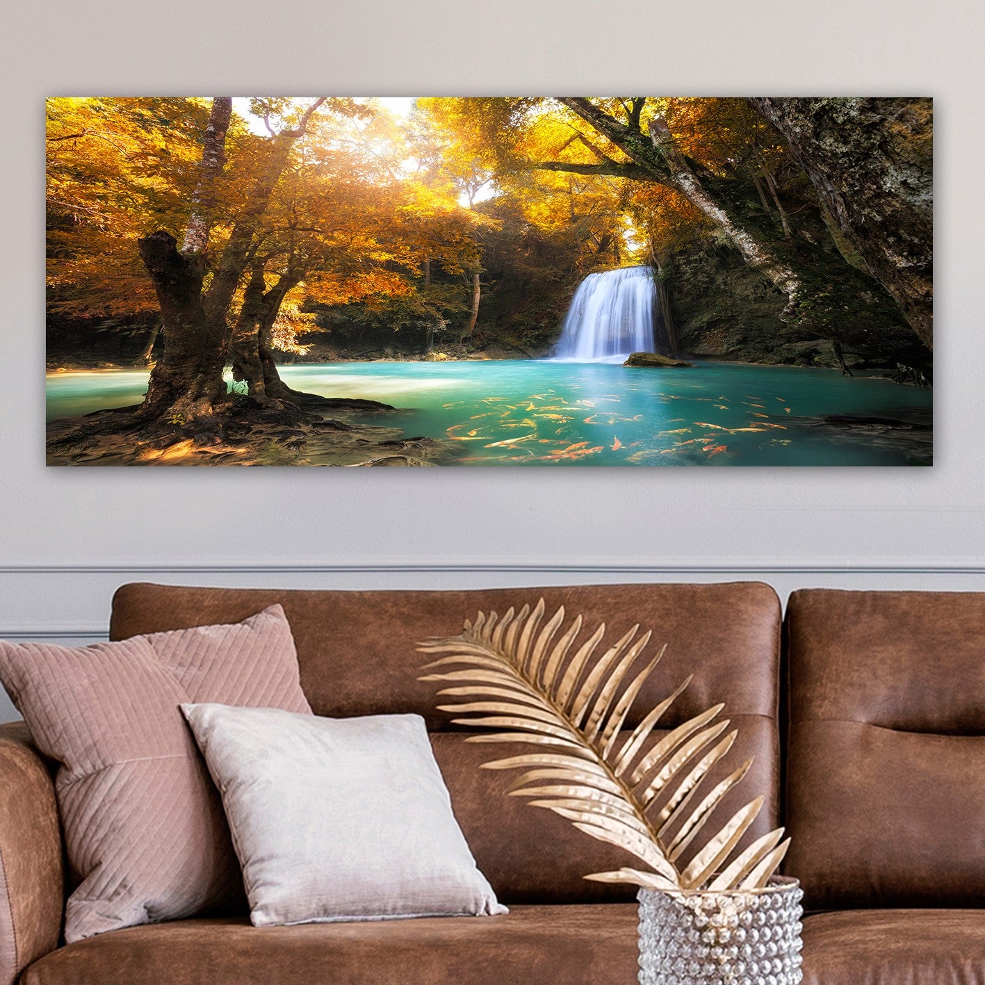 Quadro em Tela Decorativa Multicolor 50x120 cm com Moldura de Madeira 3 cm (Tela 100%) – YTY162062531_50120