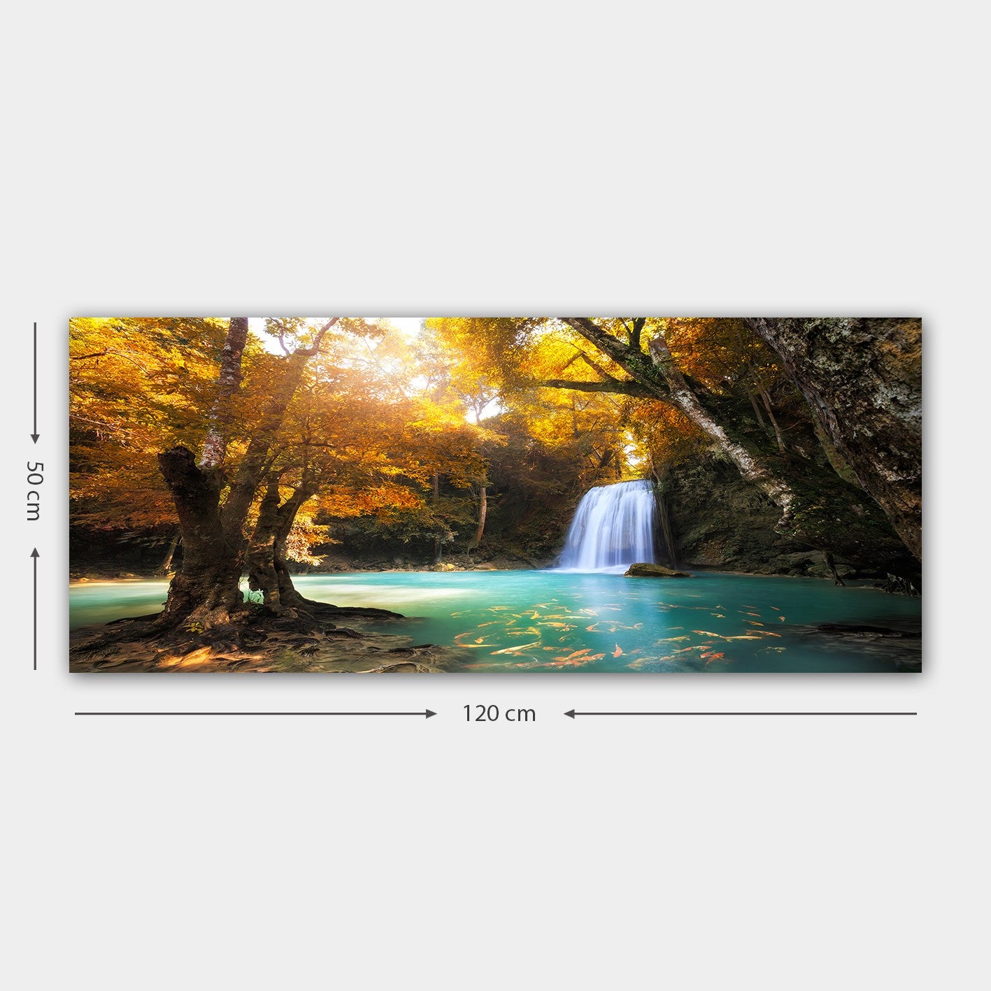 Quadro em Tela Decorativa Multicolor 50x120 cm com Moldura de Madeira 3 cm (Tela 100%) – YTY162062531_50120