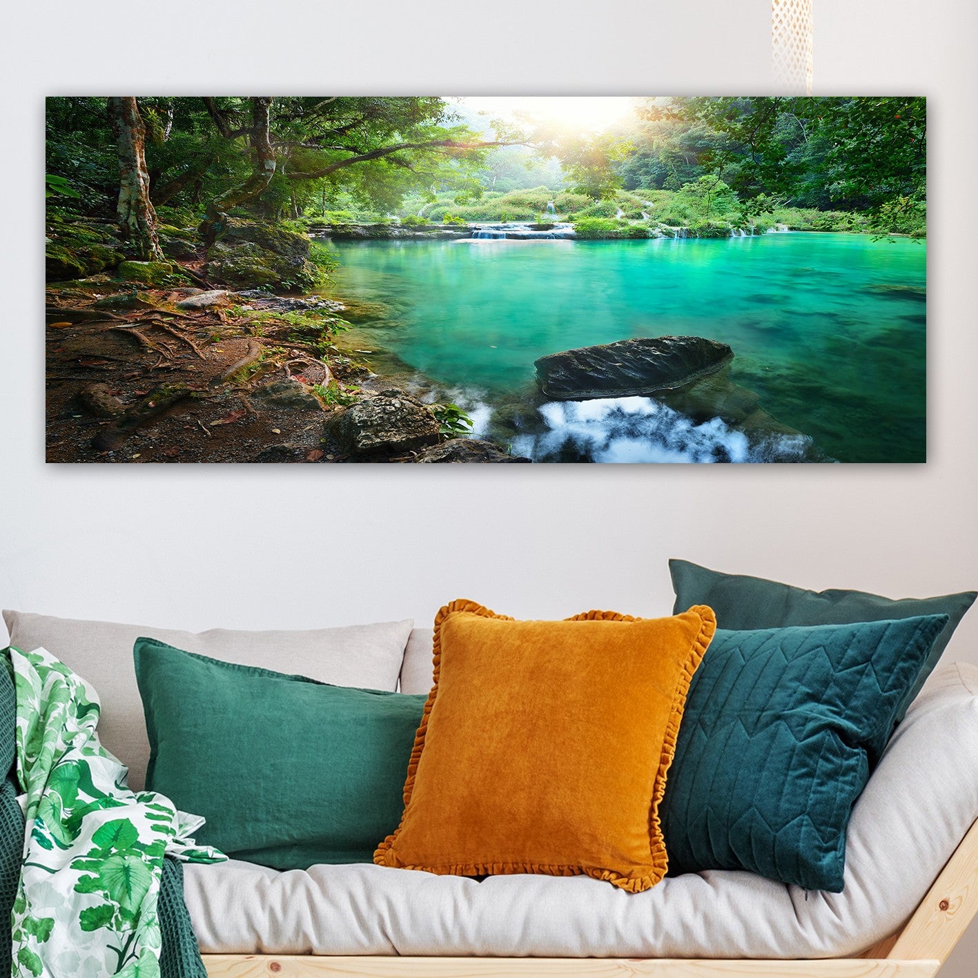 Quadro em Tela Decorativa Multicolor 50x120 cm com Moldura de Madeira (3 cm) – YTY164662196_50120