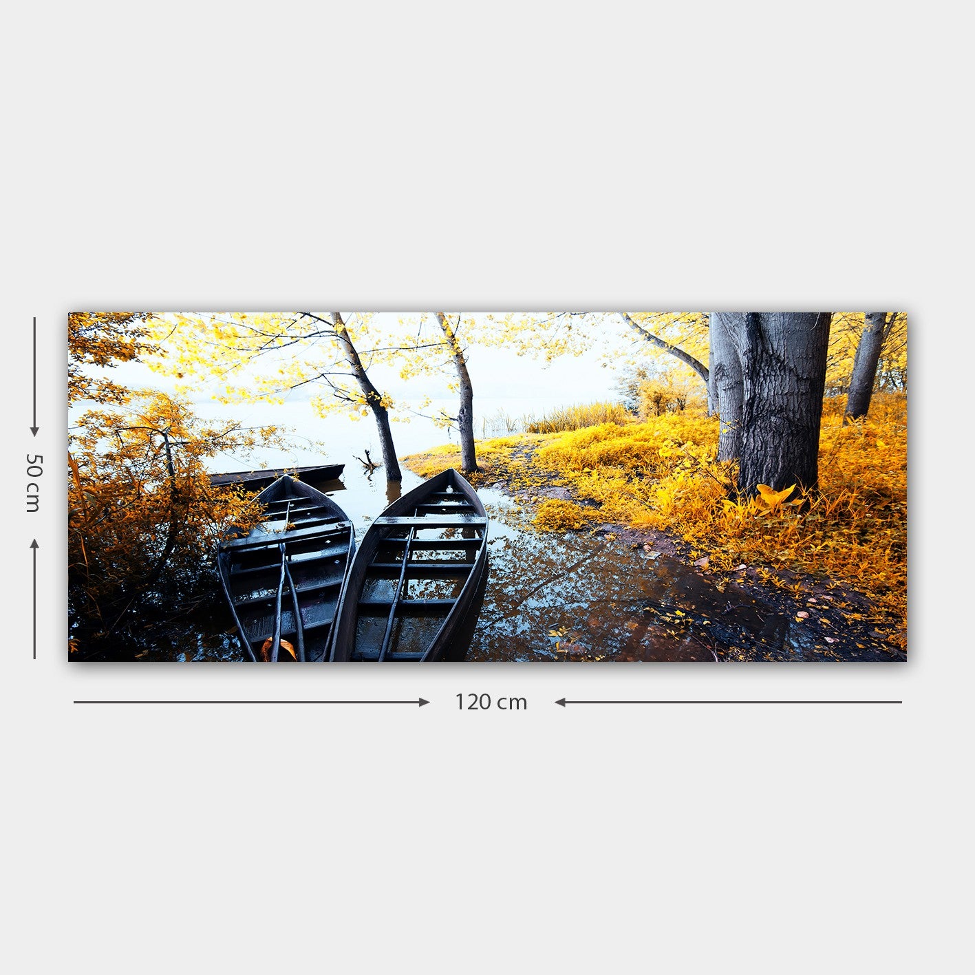 Tela Decorativa em Canvas Multicolor com Moldura de Madeira (3 cm) – 50 x 120 cm