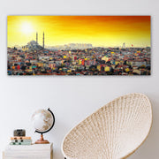 Tela Decorativa em Canvas Multicolor 50x120 cm com Moldura em Madeira (3 cm)