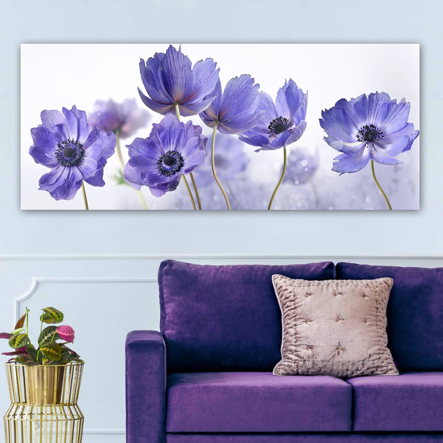 Tela Decorativa Multicolor 50x120 cm em 100% Canvas com Moldura de Madeira 3 cm