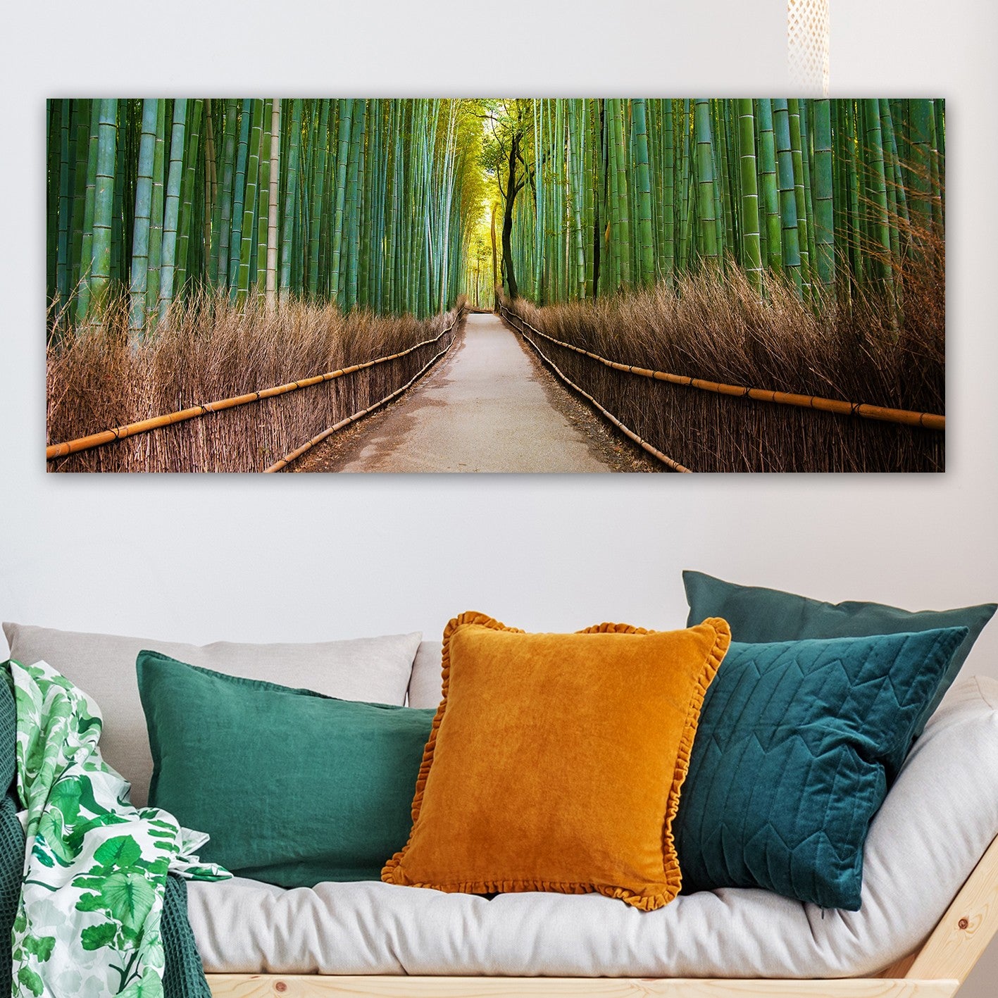 Quadro Decorativo em Tela Canvas 100% Multicolor 50 x 120 cm com Moldura de Madeira 3 cm