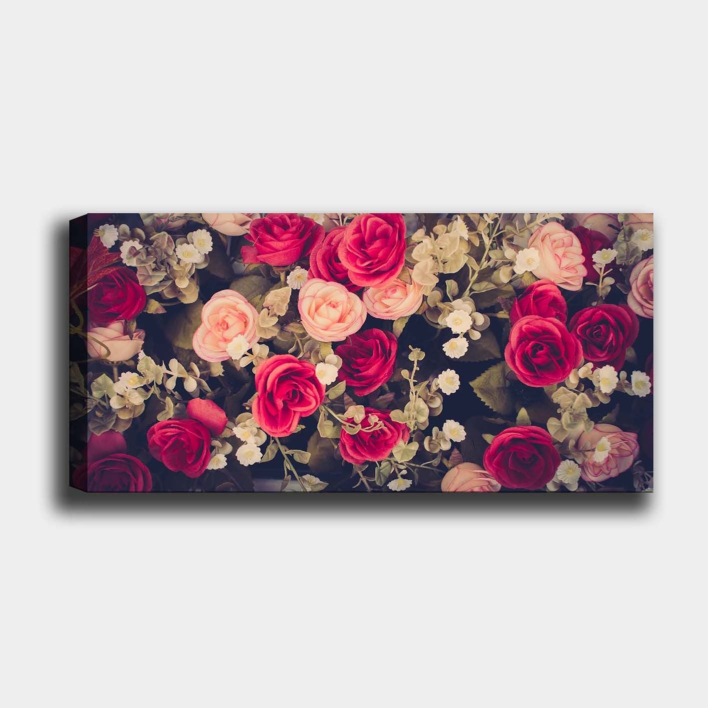 Tela Decorativa Multicolor 50 x 120 cm - 100% Canvas com Moldura de Madeira (3 cm)