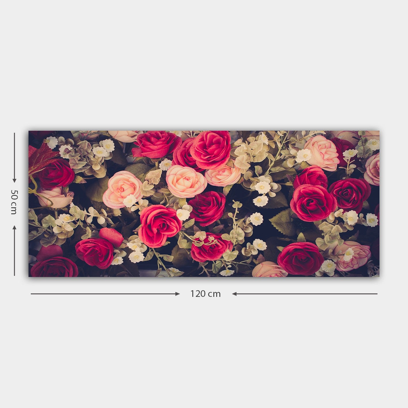 Tela Decorativa Multicolor 50 x 120 cm - 100% Canvas com Moldura de Madeira (3 cm)