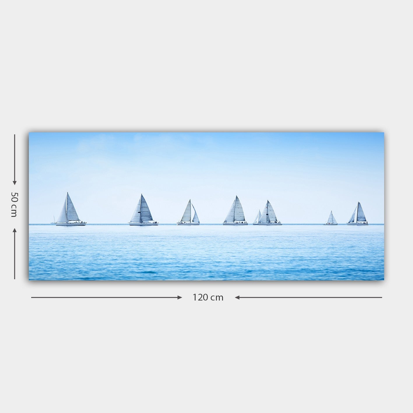 Quadro em Tela Decorativo Multicolor com Moldura de Madeira (3 cm) – 50 x 120 cm