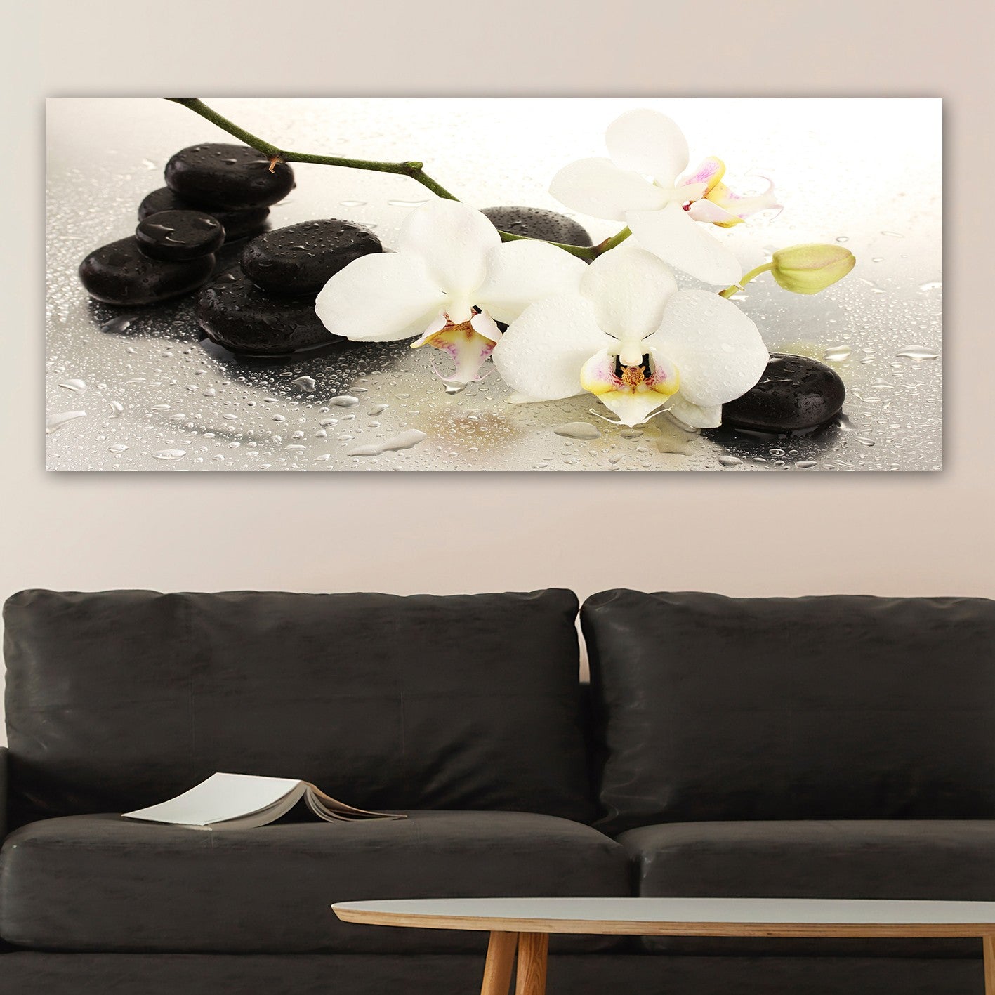 Quadro em Tela Decorativa Multicolor com Moldura de Madeira (3 cm) – 50 x 120 cm