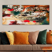 Quadro em Tela Canvas Multicolor 50x120 cm com Moldura de Madeira 3 cm