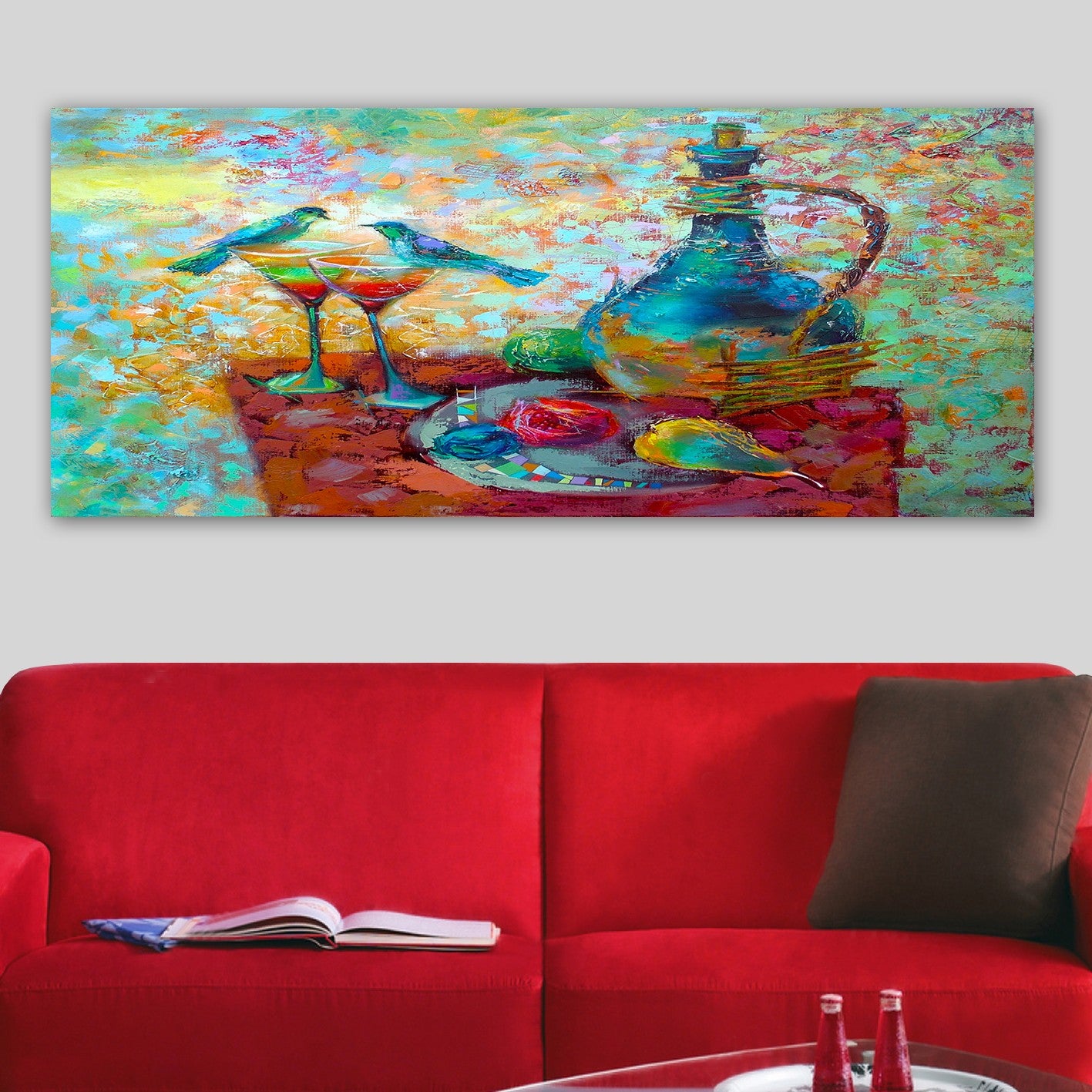 Quadro Decorativo em Tela Multicolor 50x120 cm — 100% Canvas, Moldura de Madeira 3 cm