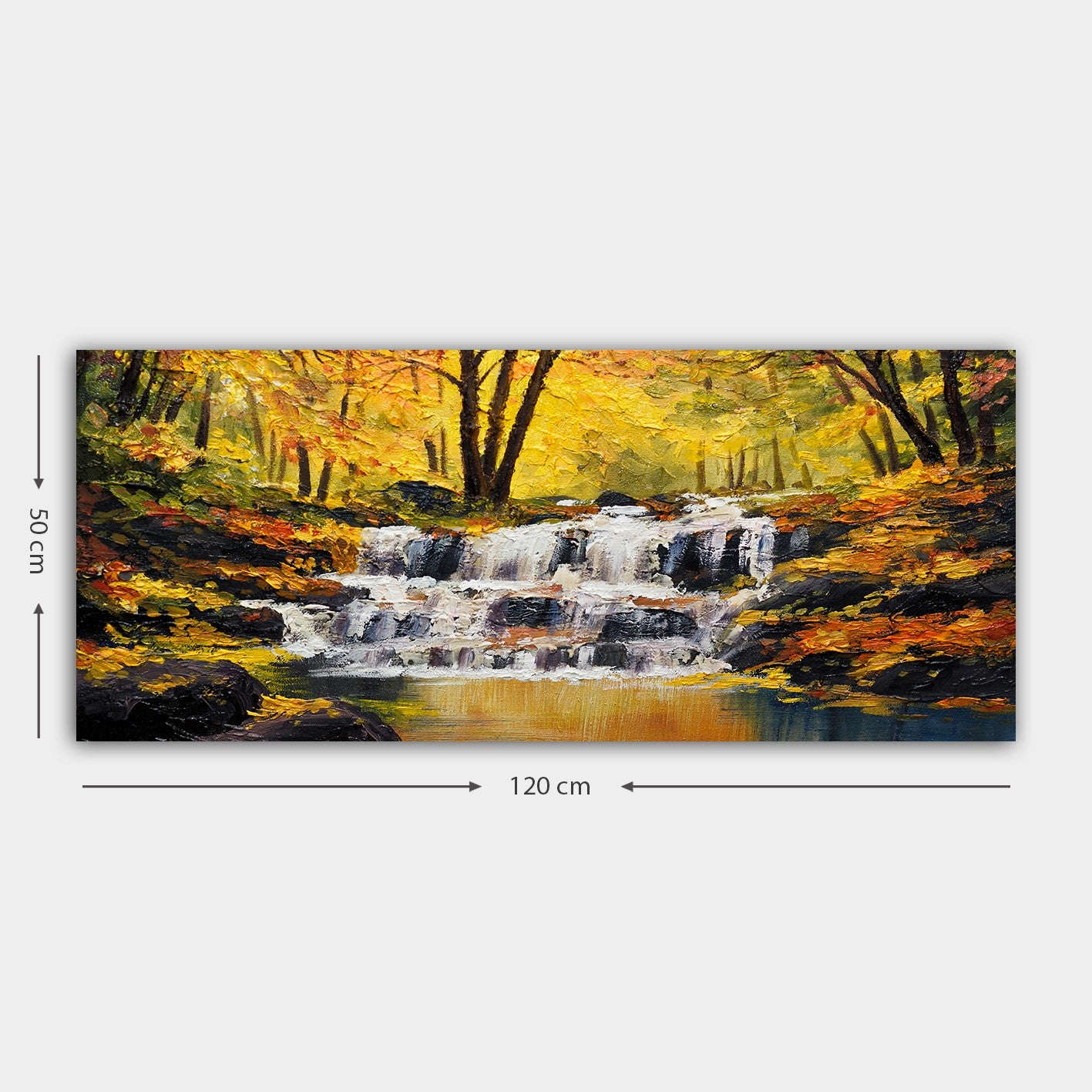 Tela Decorativa Multicolor 50x120 cm | 100% Tela, Moldura de Madeira (3 cm)