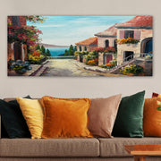 Quadro em Tela Decorativa Multicolor 50x120 cm com Moldura de Madeira (3 cm)