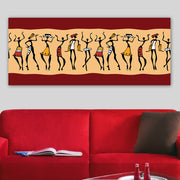 Quadro em Tela Decorativo Multicolor 50 x 120 cm com Moldura de Madeira 3 cm