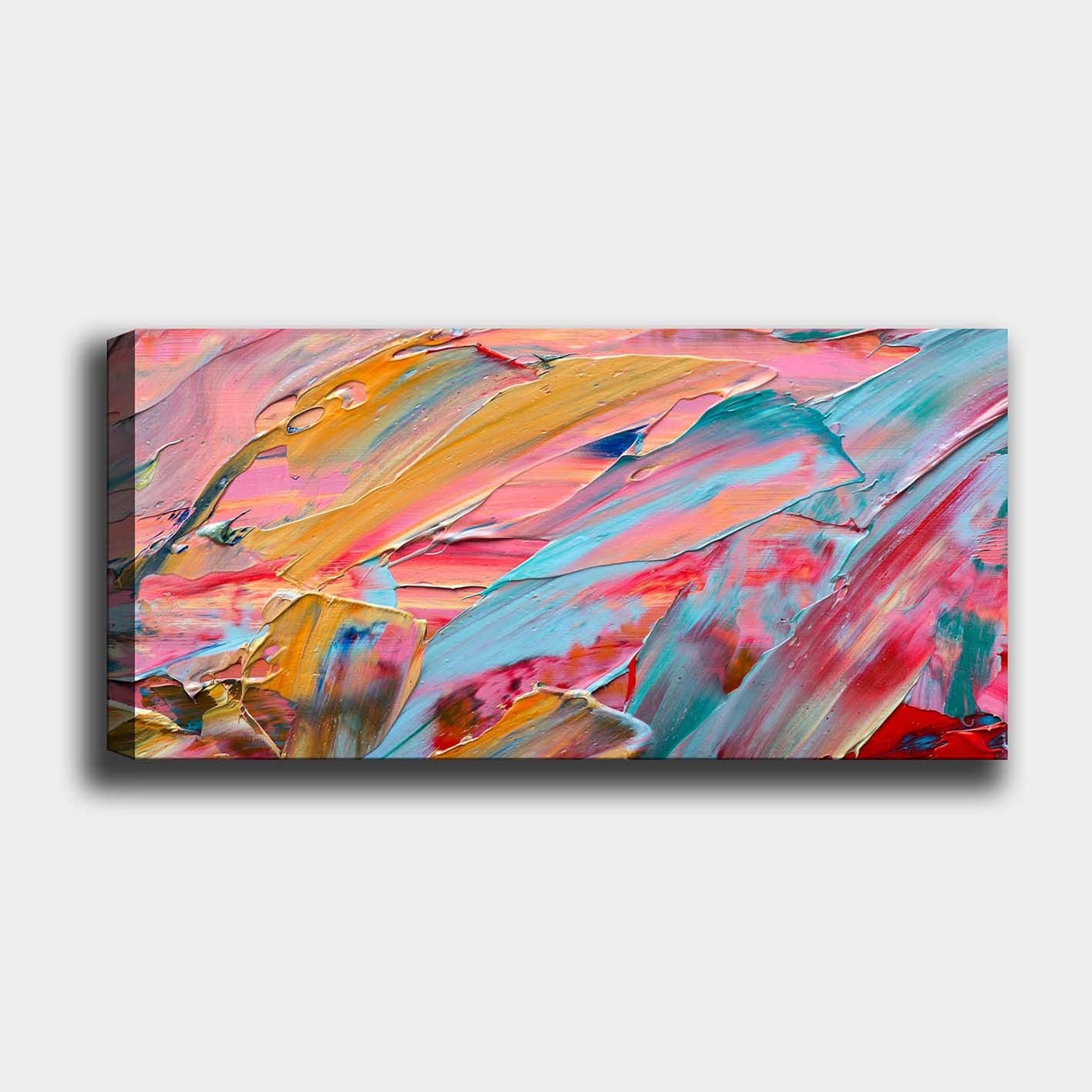 Quadro Decorativo em Tela 100% Canvas com Moldura de Madeira (3 cm) - 50 x 120 cm - Multicolorida