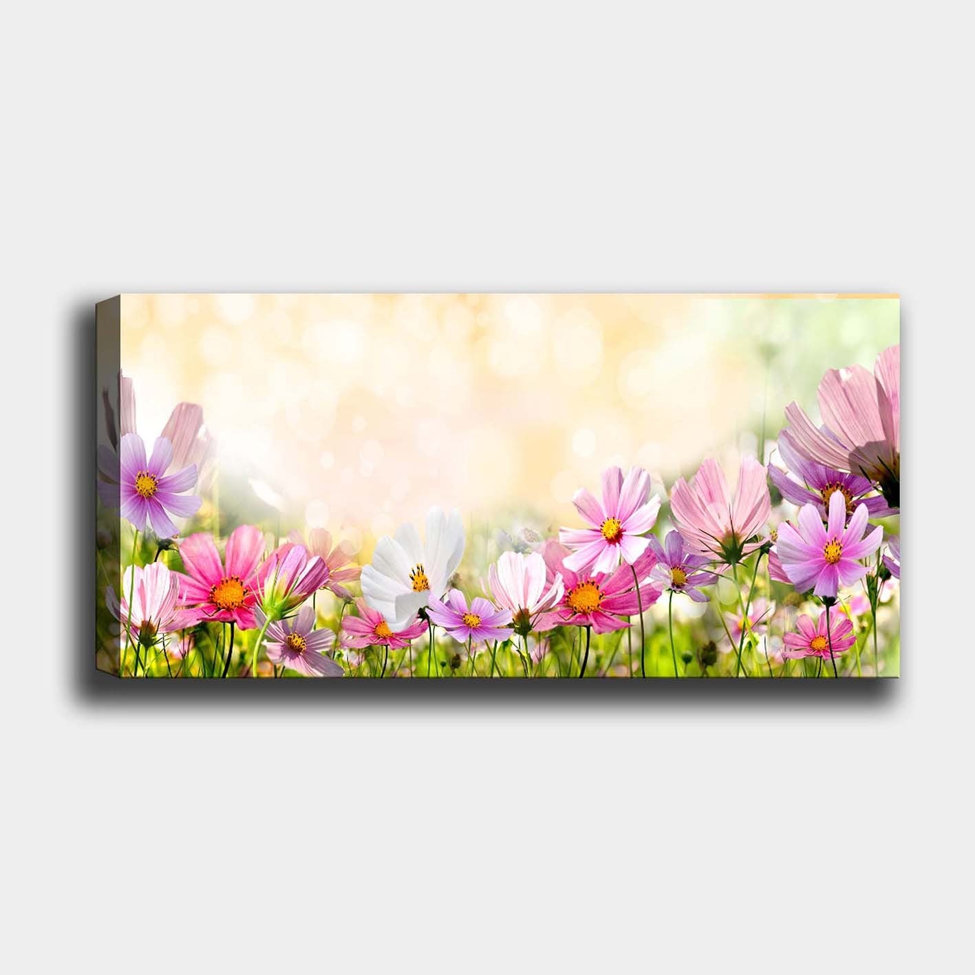 Quadro em Tela Decorativa Multicolor 50x120 cm com Moldura de Madeira (3 cm) – 100% Canvas