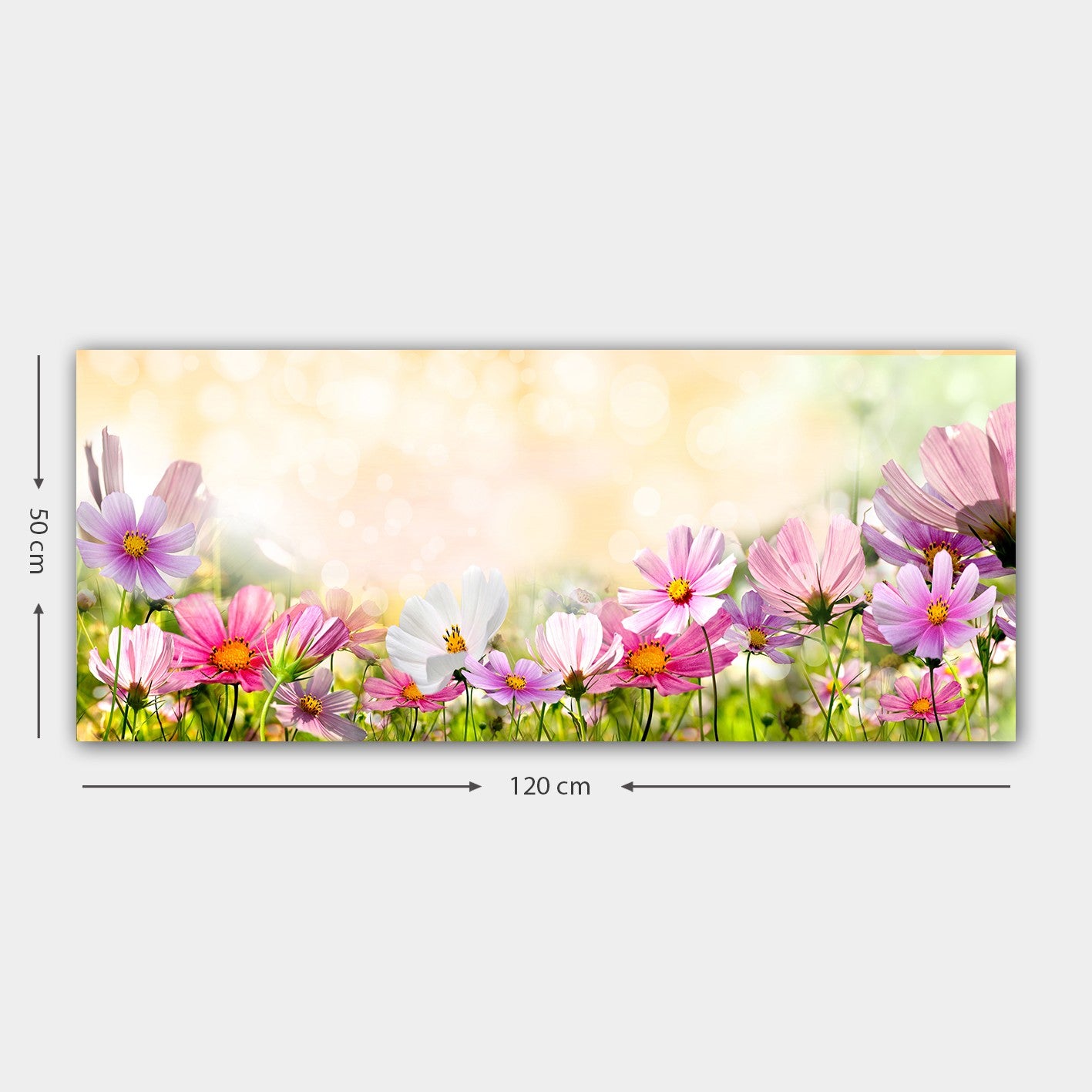 Quadro em Tela Decorativa Multicolor 50x120 cm com Moldura de Madeira (3 cm) – 100% Canvas