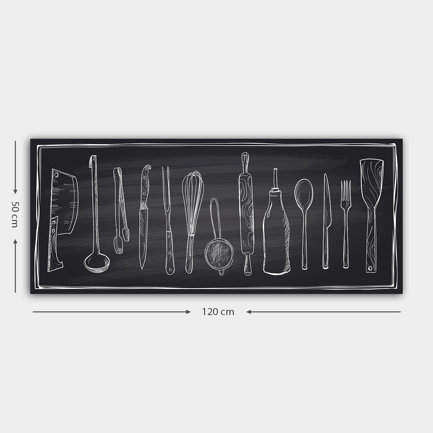 Quadro em Tela 100% Canvas Multicolor 50x120 cm com Moldura de Madeira (3 cm)