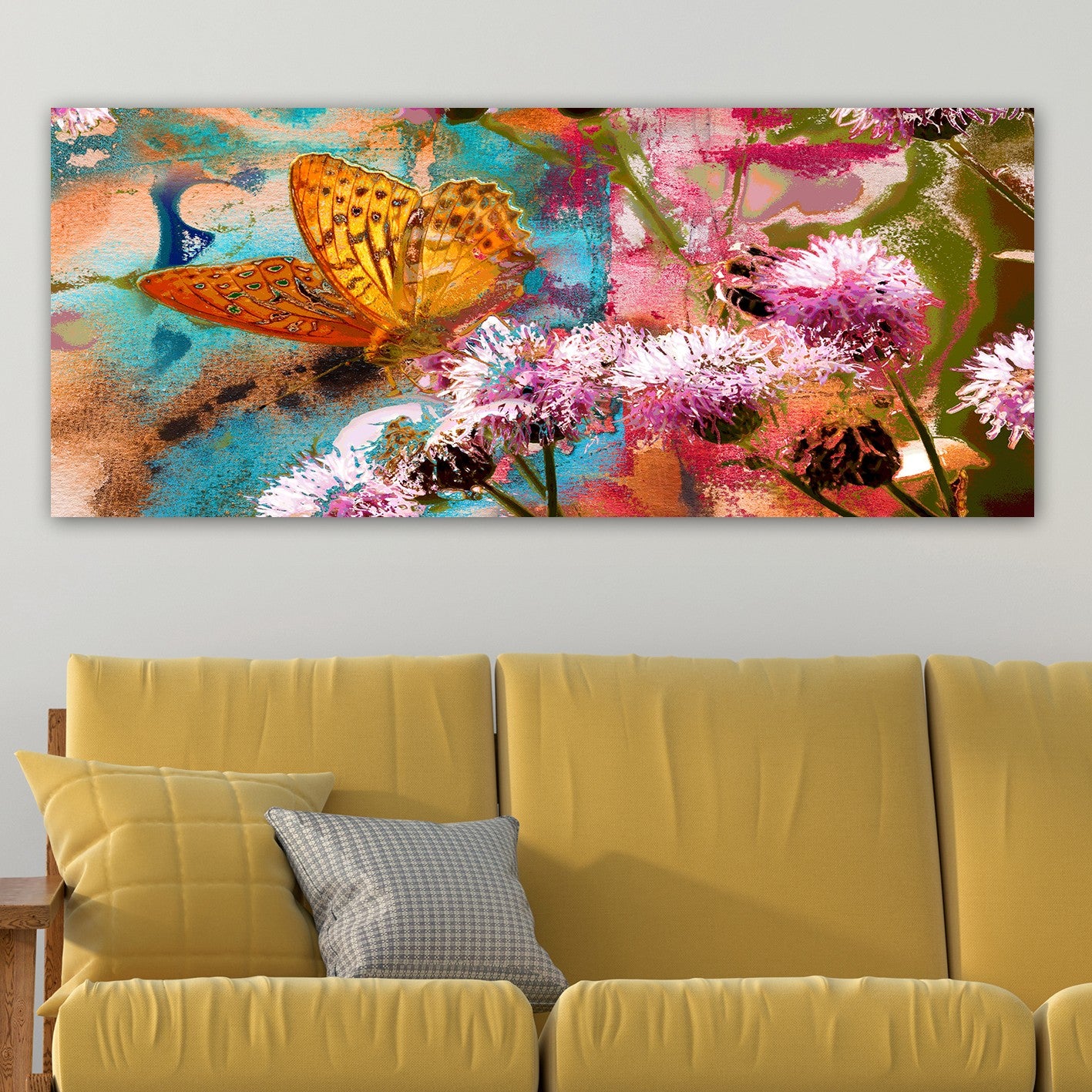Quadro em Tela Decorativo Multicor 50x120 cm – Canvas 100% com Moldura de Madeira 3 cm