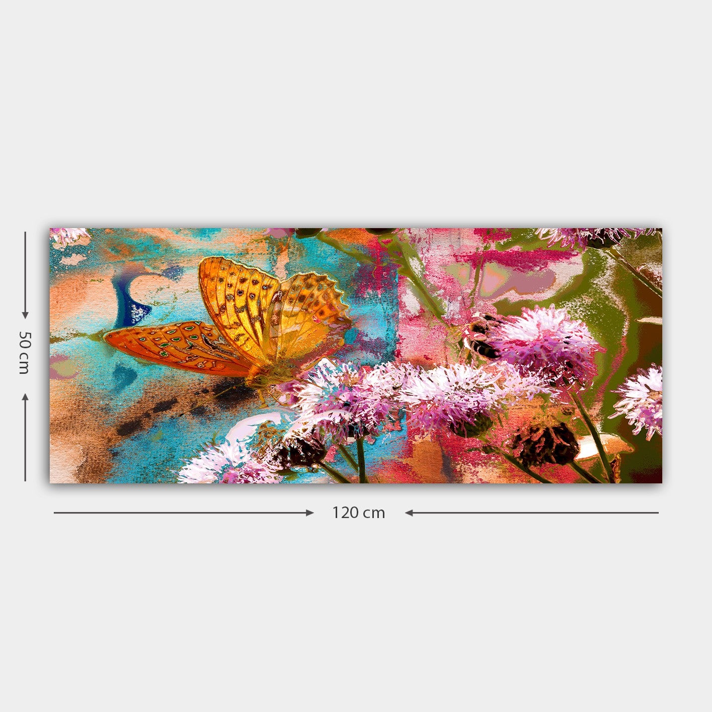 Quadro em Tela Decorativo Multicor 50x120 cm – Canvas 100% com Moldura de Madeira 3 cm