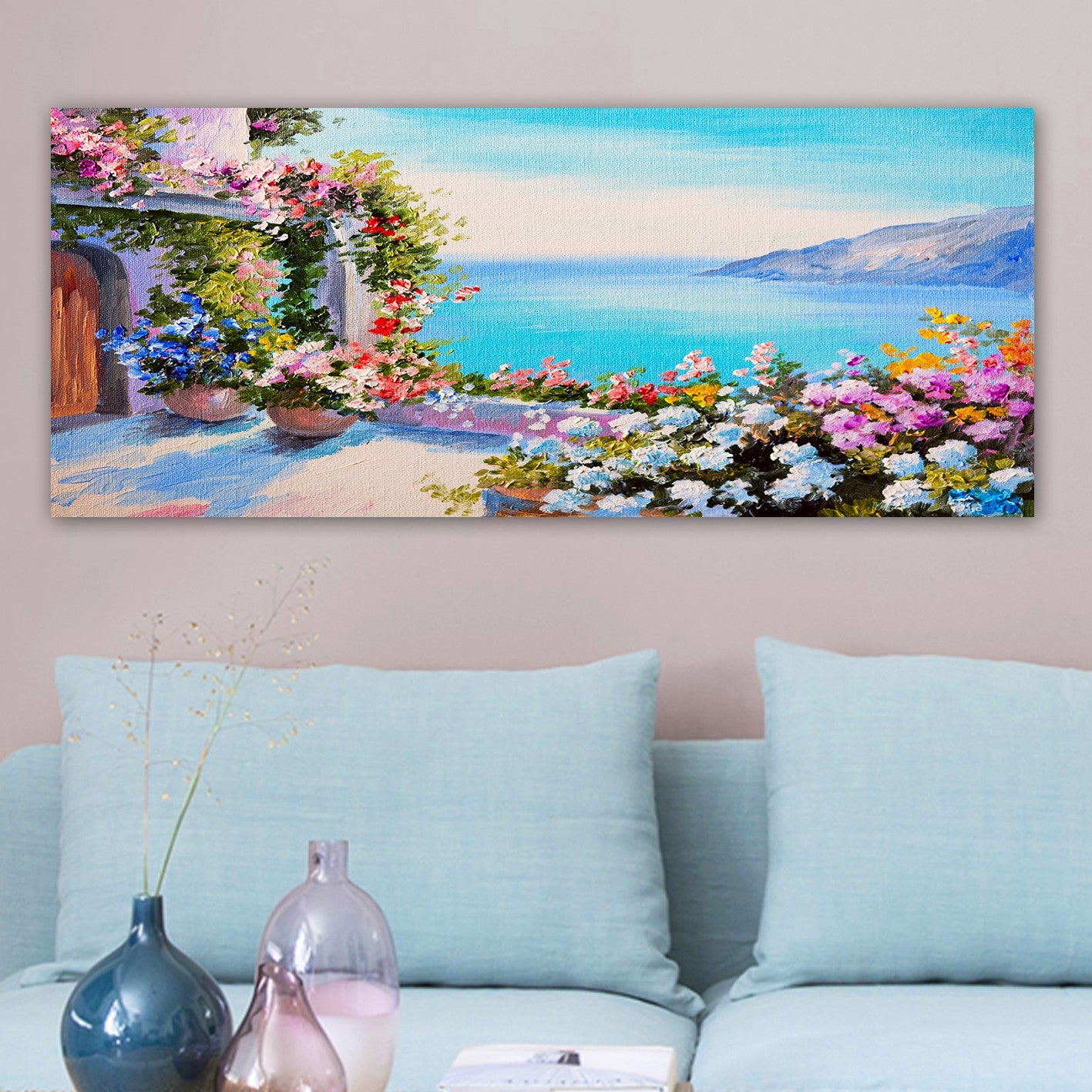 Quadro em Tela Decorativa Multicolor 50x120 cm — Canvas 100% com Moldura de Madeira (3 cm)
