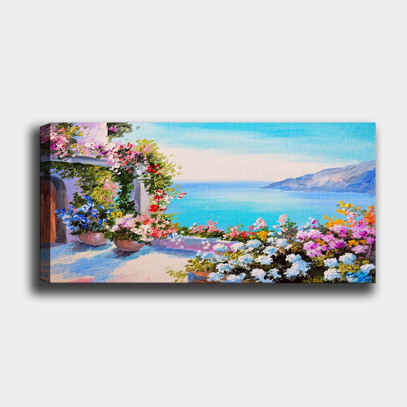 Quadro em Tela Decorativa Multicolor 50x120 cm — Canvas 100% com Moldura de Madeira (3 cm)