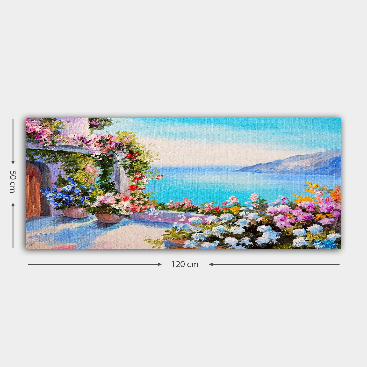 Quadro em Tela Decorativa Multicolor 50x120 cm — Canvas 100% com Moldura de Madeira (3 cm)