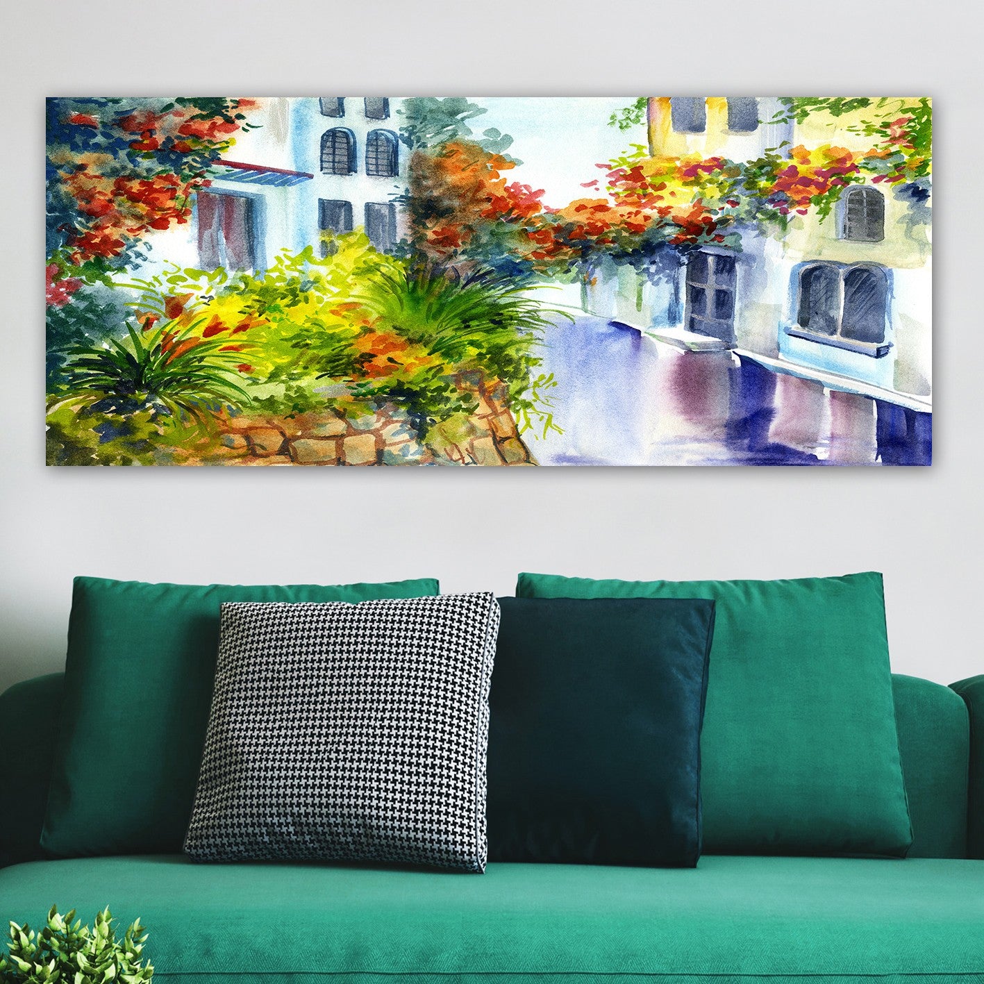 Quadro em Tela Multicolorido 50 x 120 cm com Moldura 100% Madeira (3 cm) – YTY210081253_50120