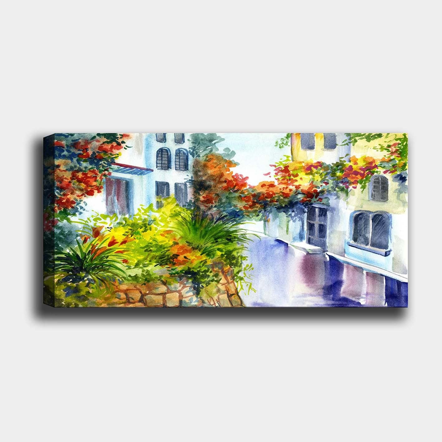 Quadro em Tela Multicolorido 50 x 120 cm com Moldura 100% Madeira (3 cm) – YTY210081253_50120