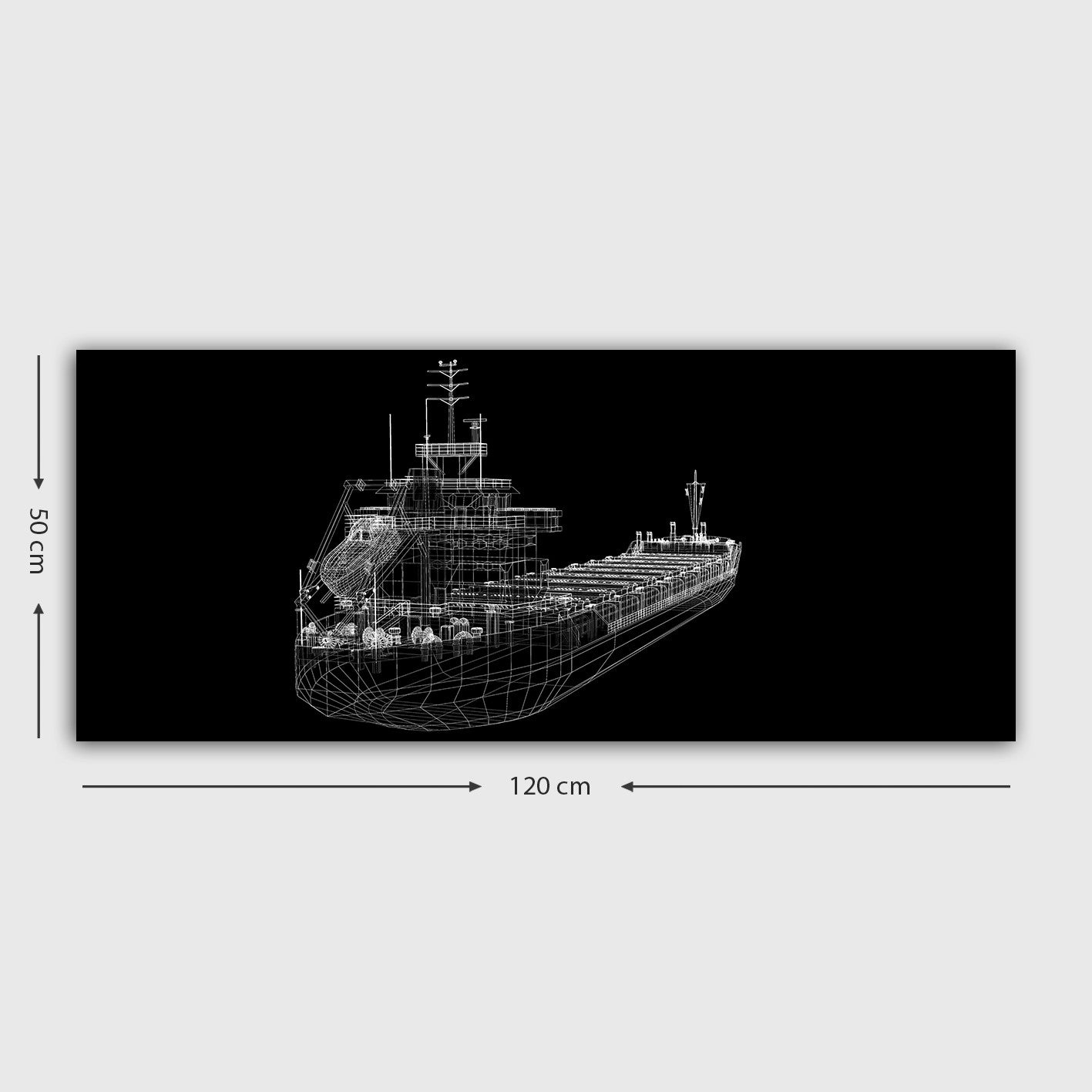 Quadro em Tela Decorativa Multicolor 50x120 cm, Tela 100% Canvas, Moldura de Madeira 3 cm